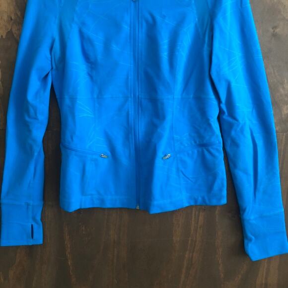 Zella Womens Jacket Blue Full Zip Activewear Performance Mesh Stretch Medium - Picture 3 of 10